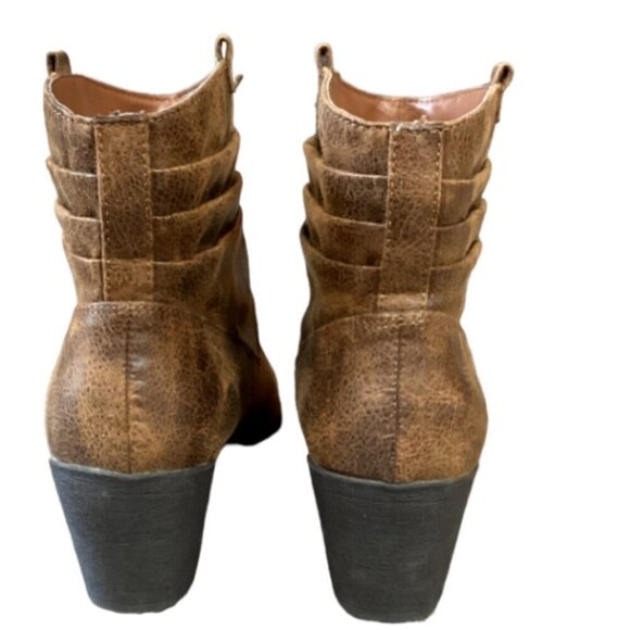 JCP AZ Jean Co Gianna Ankle Boot Women's Sz 8 Brown Faux Leather 307A - Picture 5 of 9